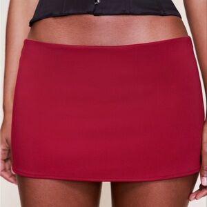 NWT Guizio Micro Mini Stretch Skirt - Bordeaux - Size M